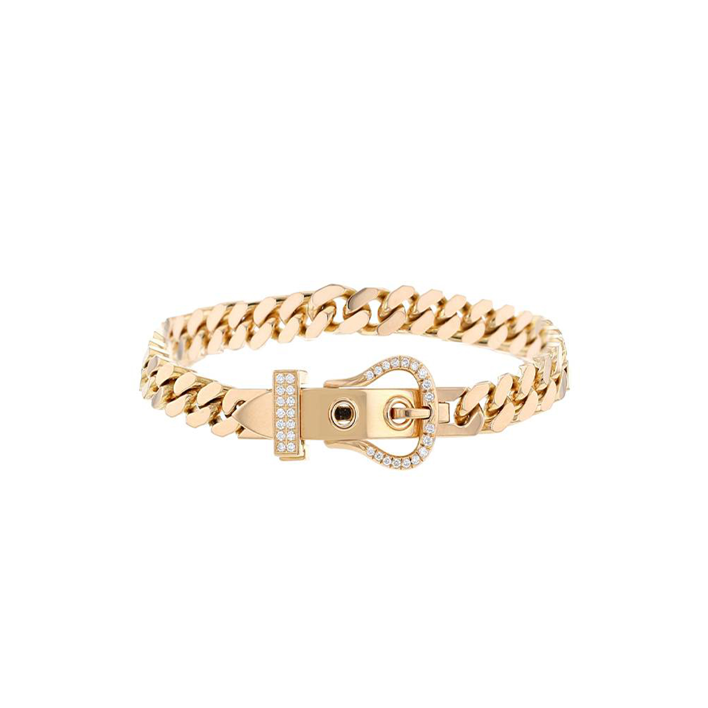 h**mes boucle sellier model bracelet in pink gold and Di*m*nds